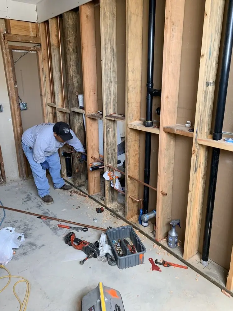 Commercial rough-in plumbing for Water Heater Replacement in University North